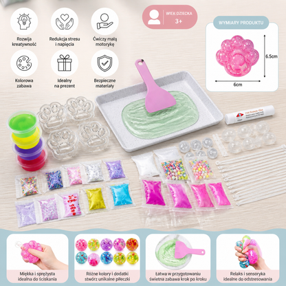 Zestaw DIY do Tworzenia Piłeczek Antystresowych dla Dzieci – Stwórz Własne Piłeczki Squishy i Sensoryczne