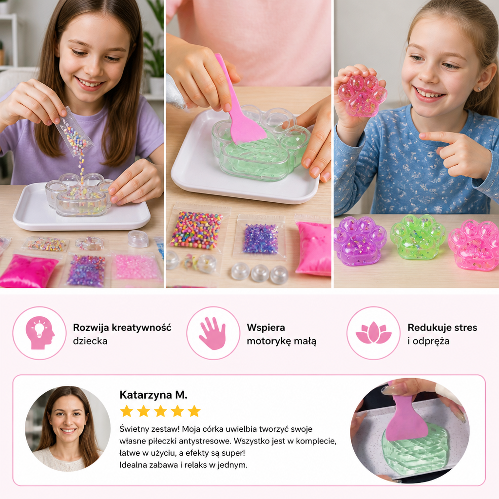 Zestaw DIY do Tworzenia Piłeczek Antystresowych dla Dzieci – Stwórz Własne Piłeczki Squishy i Sensoryczne