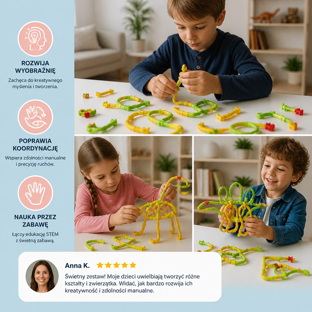 DIY Twisty Sticks – Kreatywny zestaw do budowania modeli 3D i konstrukcji STEM