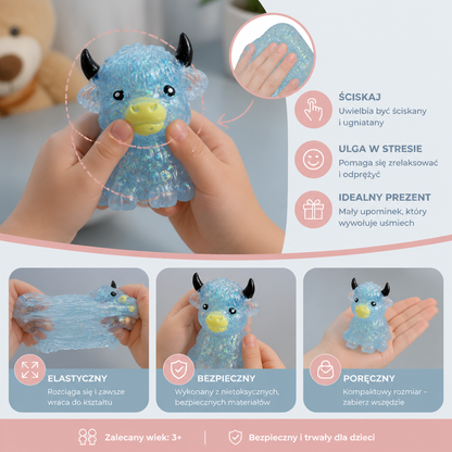 Mini Squishy antystresowy w kształcie krowy Highland