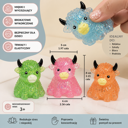 Mini Squishy antystresowy w kształcie krowy Highland