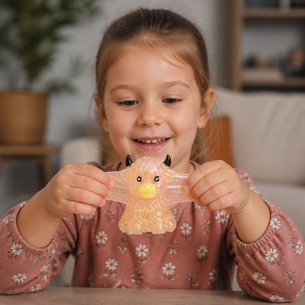 Mini Squishy antystresowy w kształcie krowy Highland