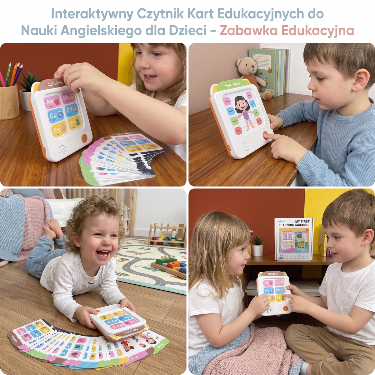 Interaktywny czytnik angielskich kart edukacyjnych dla dzieci – zabawka do nauki