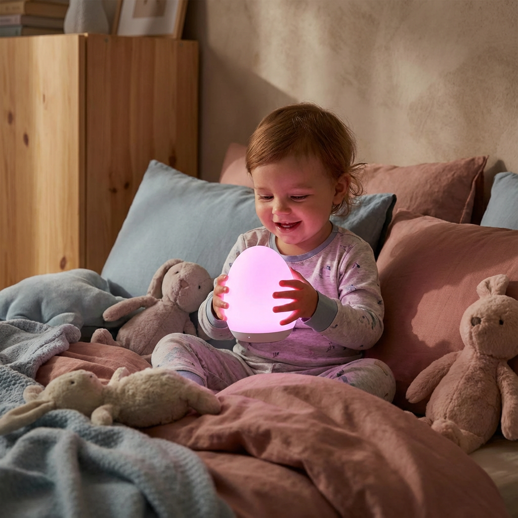 Silikonowa lampka nocna LED w kształcie jajka