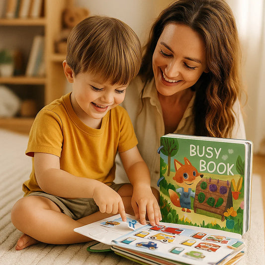 Książka edukacyjna dla maluchów ⎜ Interaktywna książka z naklejkami wielokrotnego użytku do wczesnej nauki i zabawy