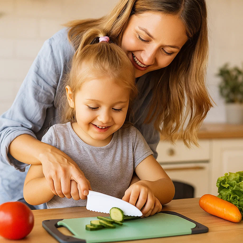 Zestaw noży do krojenia dla dzieci | Bezpieczne i zabawne narzędzia kuchenne do nauki krojenia owoców i warzyw