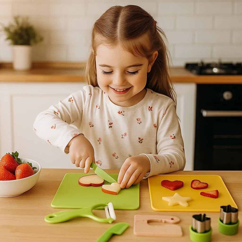 Zestaw noży do krojenia dla dzieci | Bezpieczne i zabawne narzędzia kuchenne do nauki krojenia owoców i warzyw
