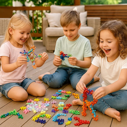 Klocki konstrukcyjne w kształcie płatka śniegu dla dzieci | Kreatywne puzzle 3D dla zabawy edukacyjnej i umiejętności motorycznych
