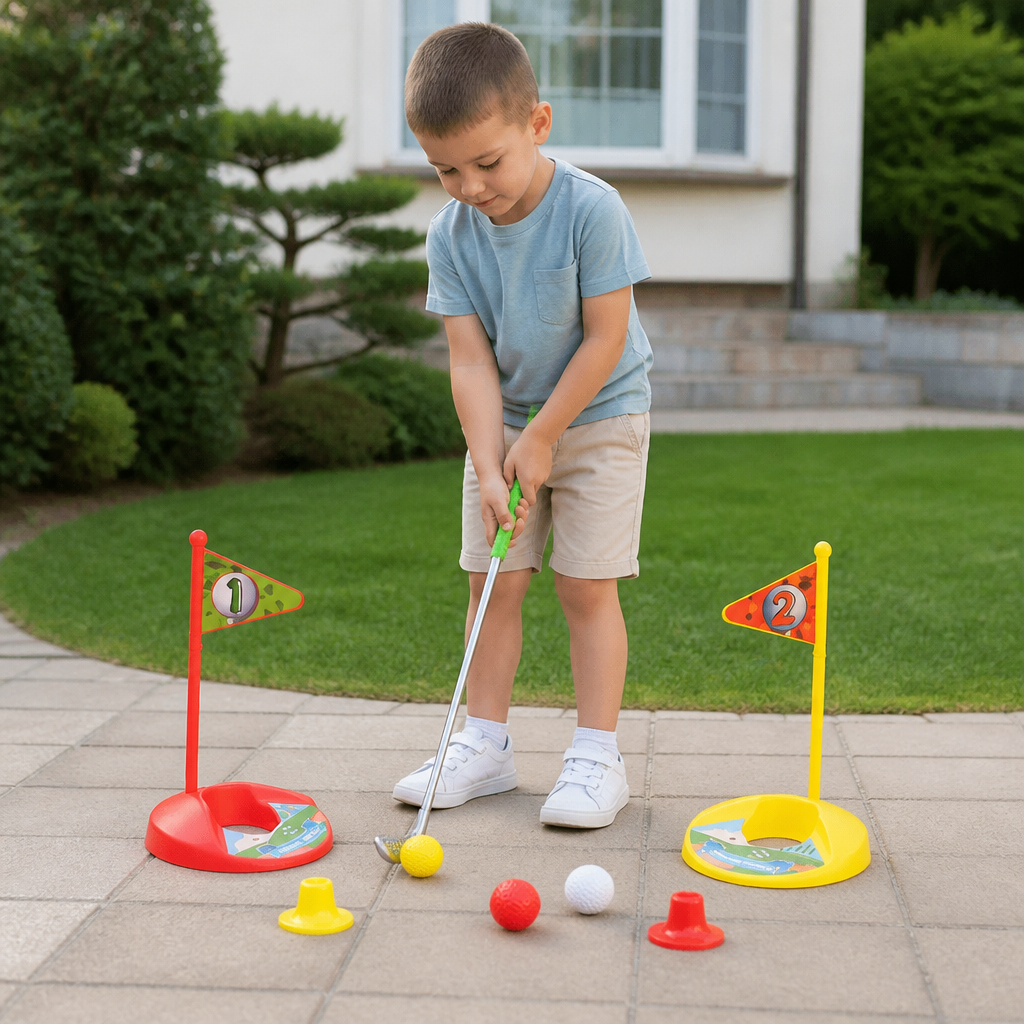 Zestaw Golfowy dla Dzieci z Regulowanymi Uchwytami – Idealny do Zabawy w Ogrodzie