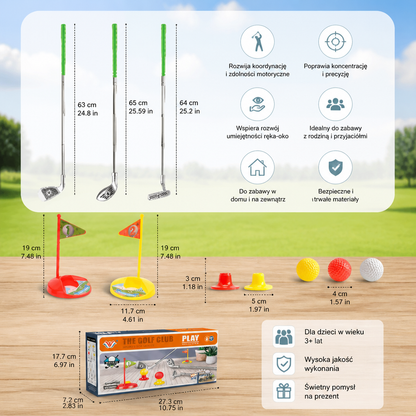 Zestaw Golfowy dla Dzieci z Regulowanymi Uchwytami – Idealny do Zabawy w Ogrodzie