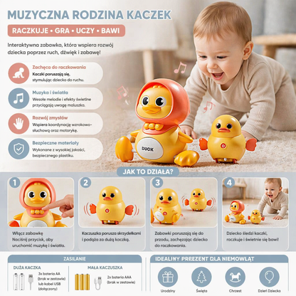Muzyczna Rodzina Kaczek – Zabawka do Raczkowania i Nauki dla Niemowląt