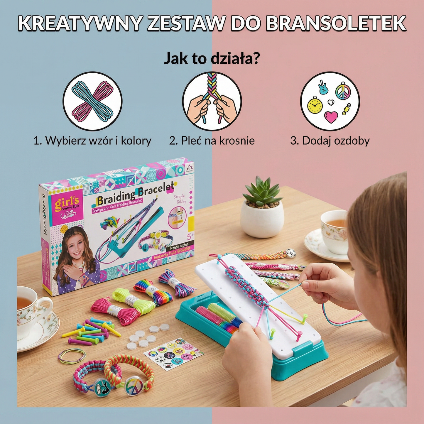 Kreatywny zestaw do plecenia bransoletek