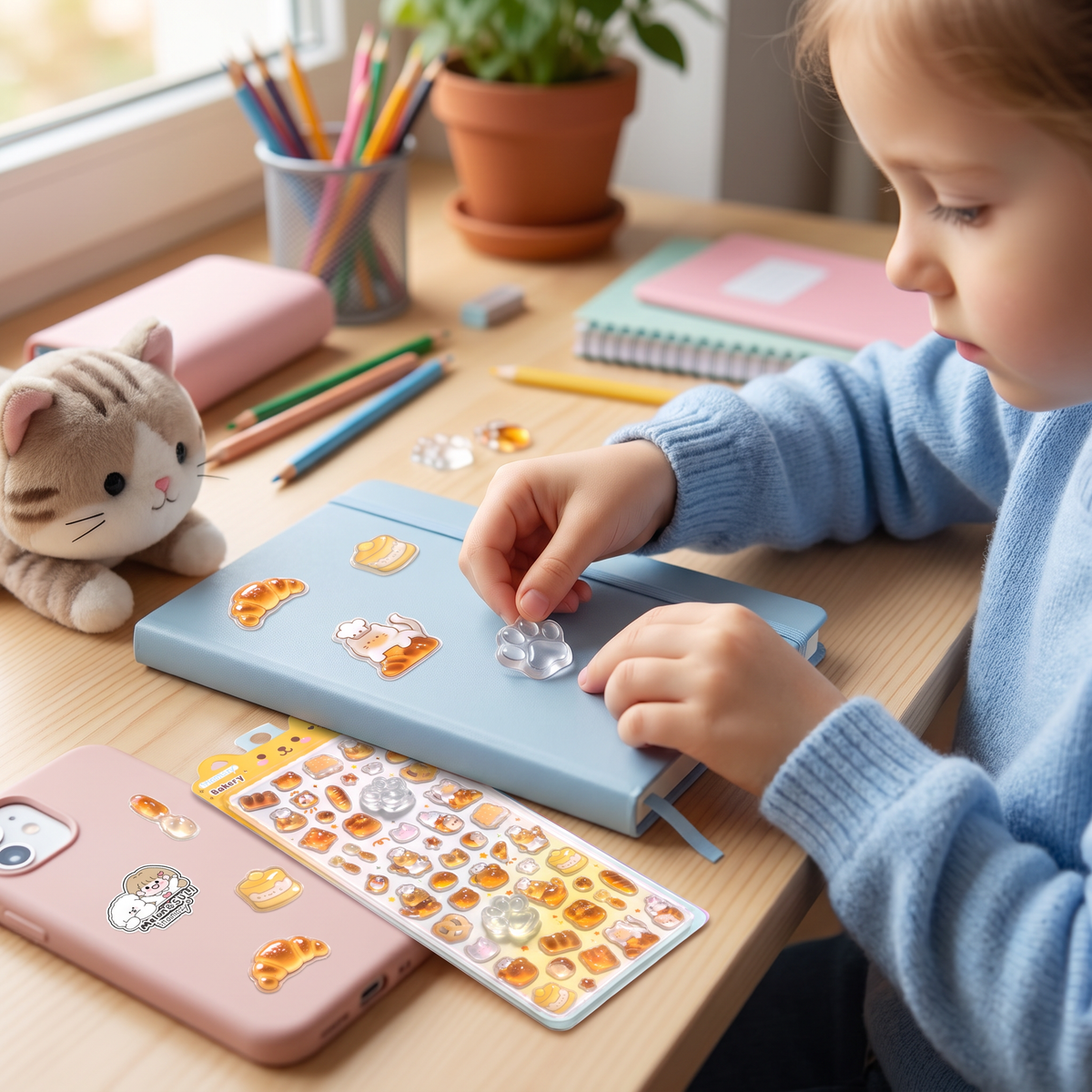 Naklejki 3D w kształcie łapek zwierząt – urocze, miękkie naklejki wypukłe dla dzieci