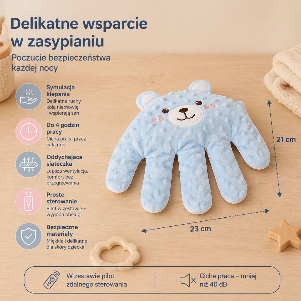 Pomoc do Zasypiania dla Niemowląt z Delikatną Funkcją Klepania – Wspiera Spokojny i Samodzielny Sen