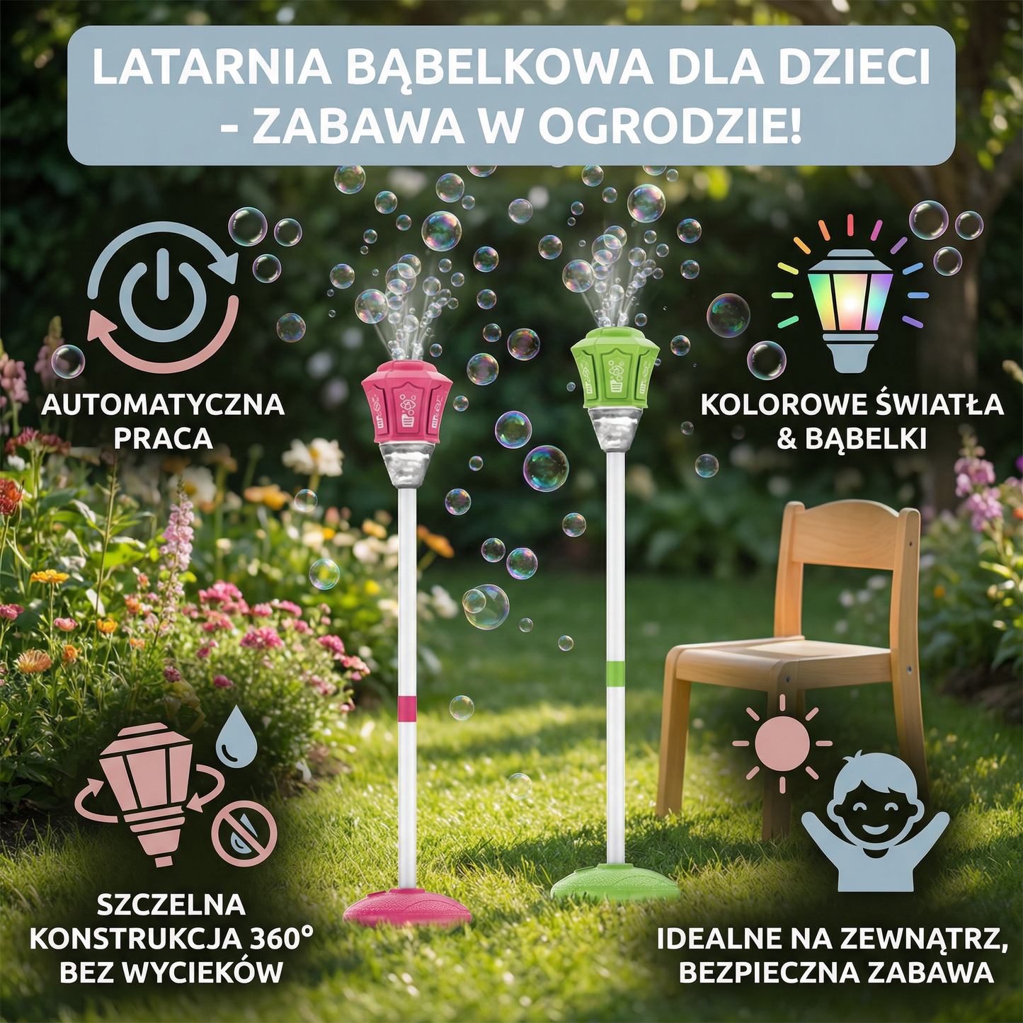 Latarnia Bąbelkowa dla Dzieci – Automatyczna Lampa Bąbelkowa