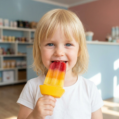 Zestaw 2 sztuk – Bezkapowy uchwyt na lody dla dzieci – Łapacz lodów bez bałaganu ze słomką