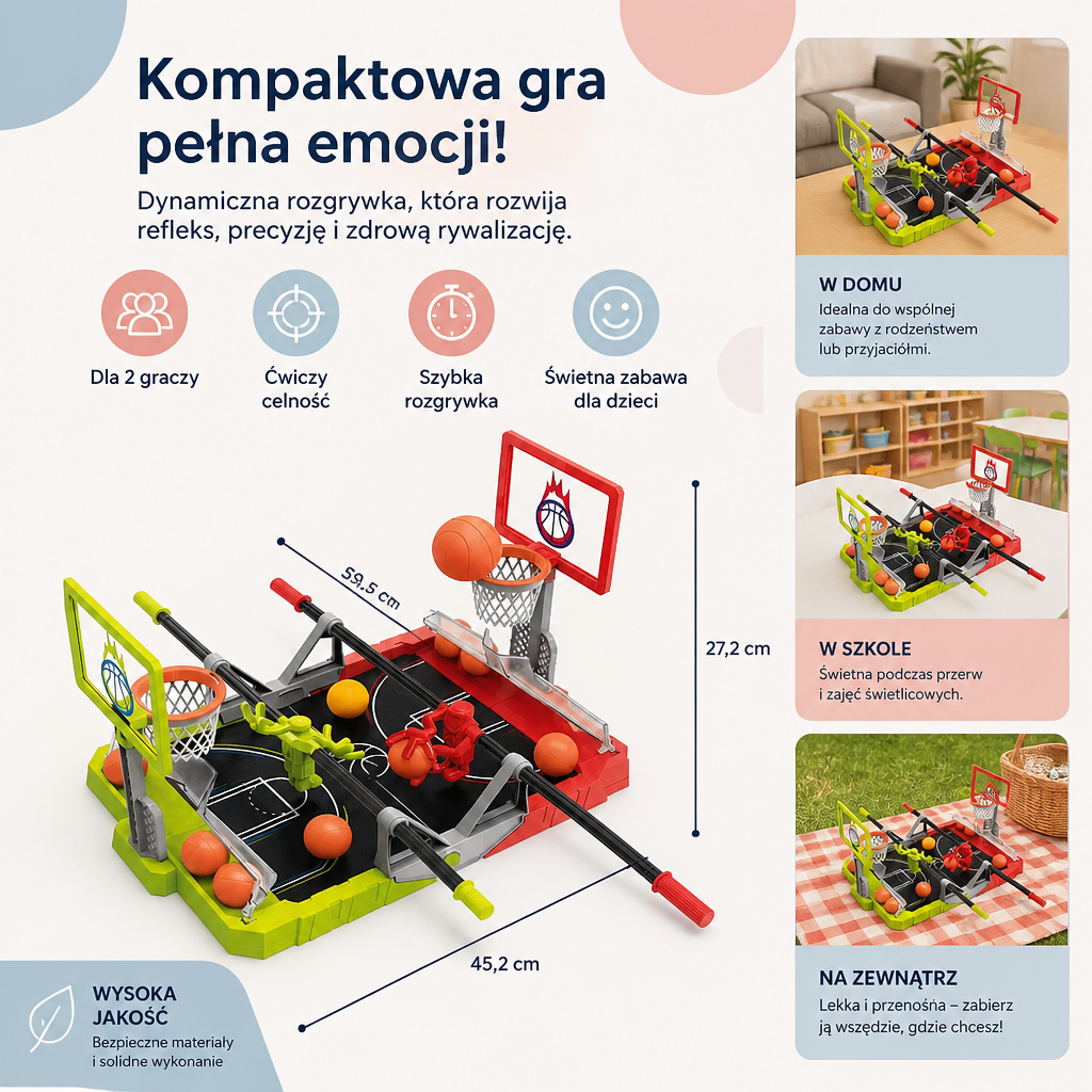 Gra W Rodzinie: Mini Gra W Koszykówkę Stołową Dla 2 Graczy