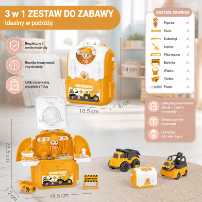 Zestaw do zabawy 3 w 1 w plecaku – idealny w podróży