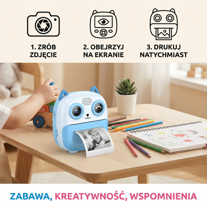 Aparat natychmiastowy dla dzieci – mini aparat cyfrowy z HD zdjęciami i wbudowaną drukarką