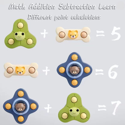 Montessori wirujący spinner z przyssawką – obrotowa zabawka edukacyjna