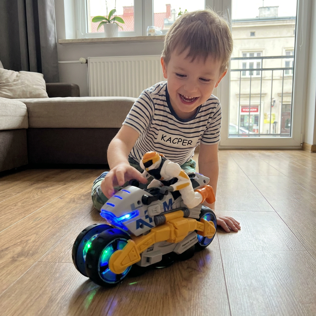 Transformowalny Motocykl Kaskaderski Dla Dzieci Z Efektem Obracania 360 Stopni