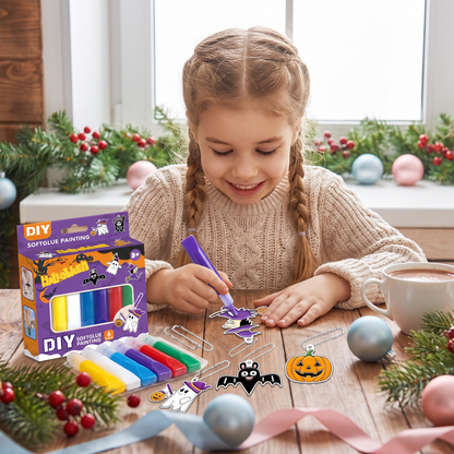 Świąteczny zestaw DIY dla dzieci do tworzenia ozdób z malowaniem klejem bez pieczenia