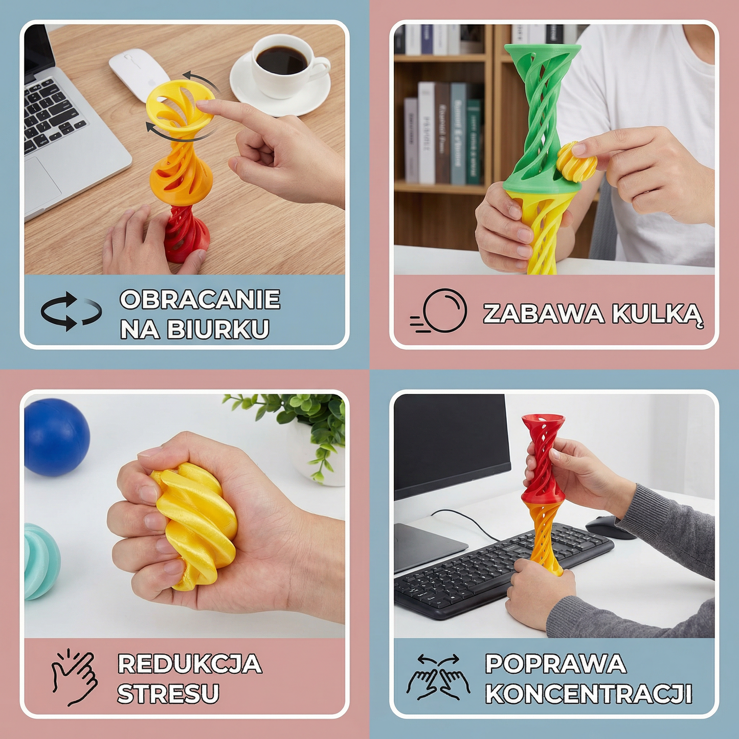 3D Spiral Fidget Toy – Obracana zabawka biurowa do redukcji stresu