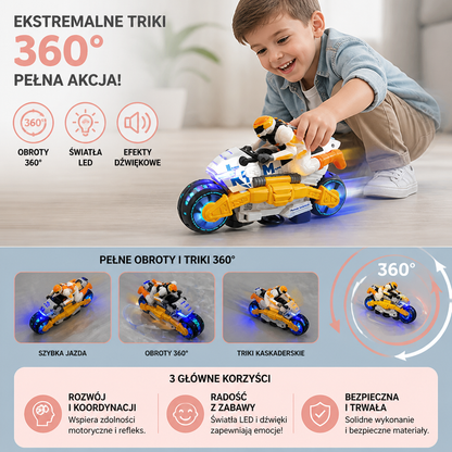 Transformowalny Motocykl Kaskaderski Dla Dzieci Z Efektem Obracania 360 Stopni