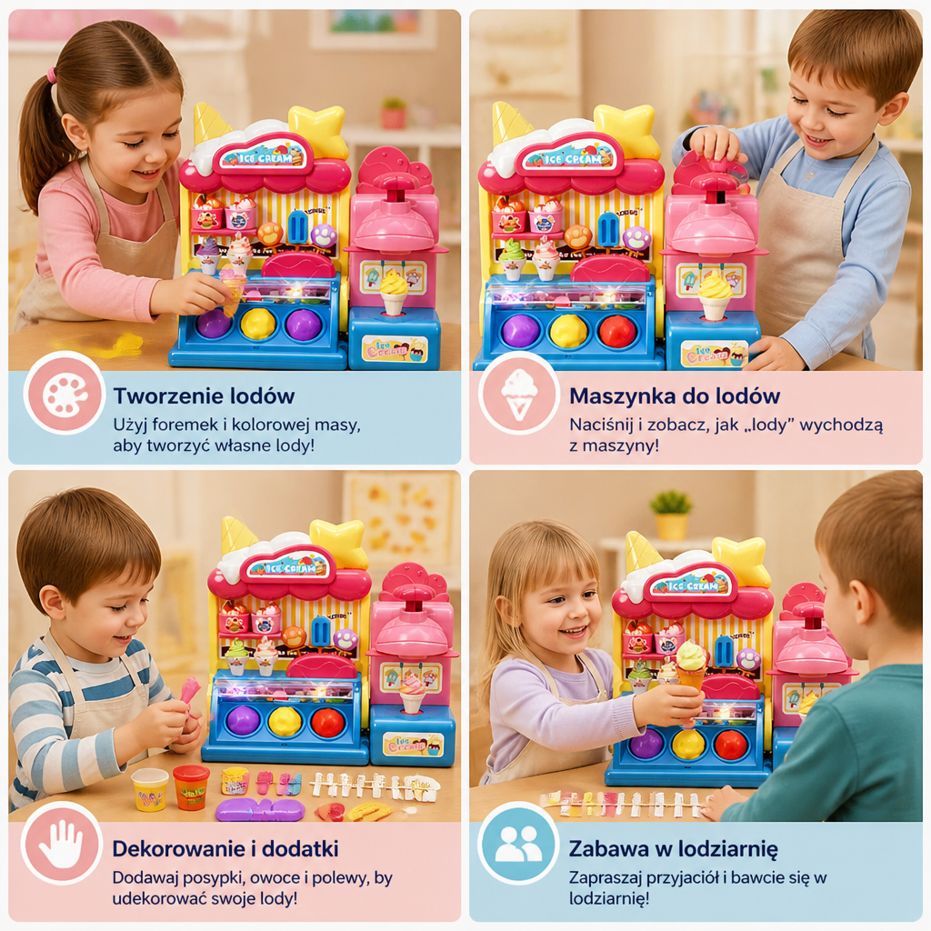 Zestaw DIY Do Tworzenia Lodów Z Masy Plastycznej
