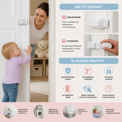 Blokada Bezpieczeństwa Drzwi Dla Dzieci Bez Wiercenia