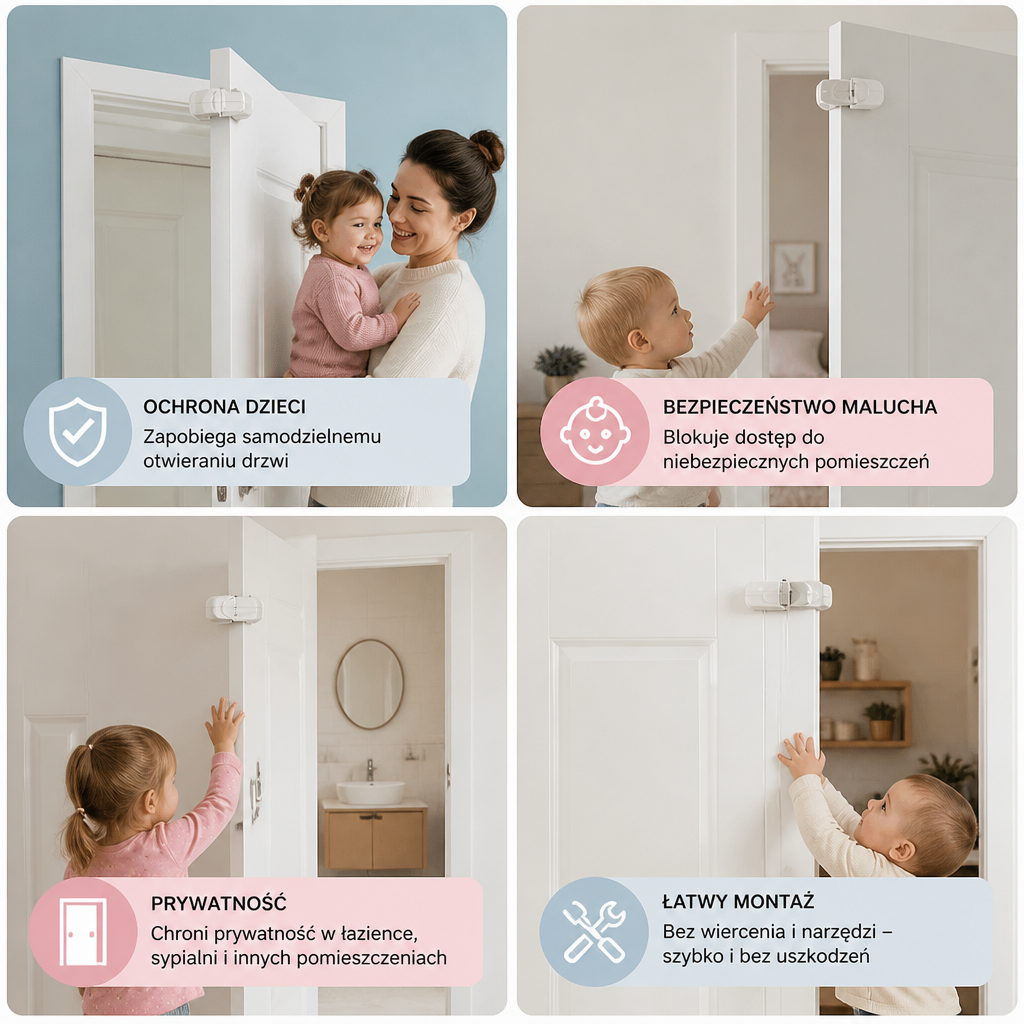 Blokada Bezpieczeństwa Drzwi Dla Dzieci Bez Wiercenia