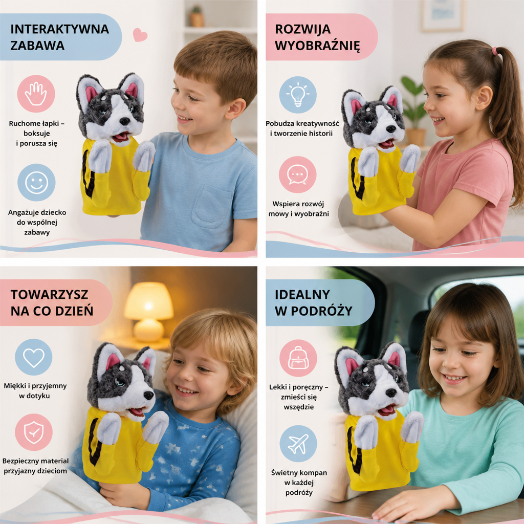 Boksujący Husky – Zabawna Zabawka Dla Dzieci