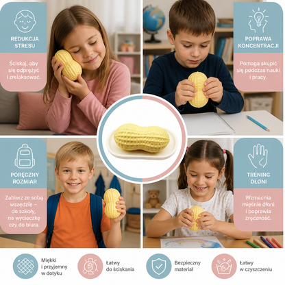 Jumbo Peanut Squishy Zabawka Antystresowa