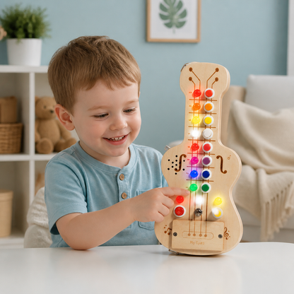 Drewniana Gitara Busy Board ze Światłem i Dźwiękiem