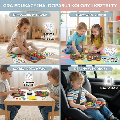 Gra dopasowywania kolorów i kształtów dla dzieci – interaktywna zabawka edukacyjna