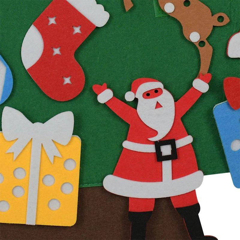 DIY Filcowa Choinka dla Dzieci | Bezpieczna Dekoracja Ścienna z Odpinanymi Ozdobami do Świątecznej Zabawy