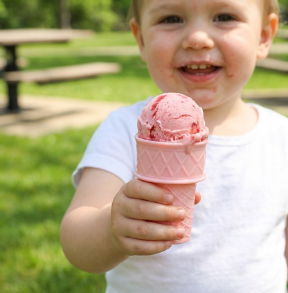 Zestaw 2 sztuk – Eisbecher w kształcie wafla – Uchwyt na lody bez bałaganu dla dzieci