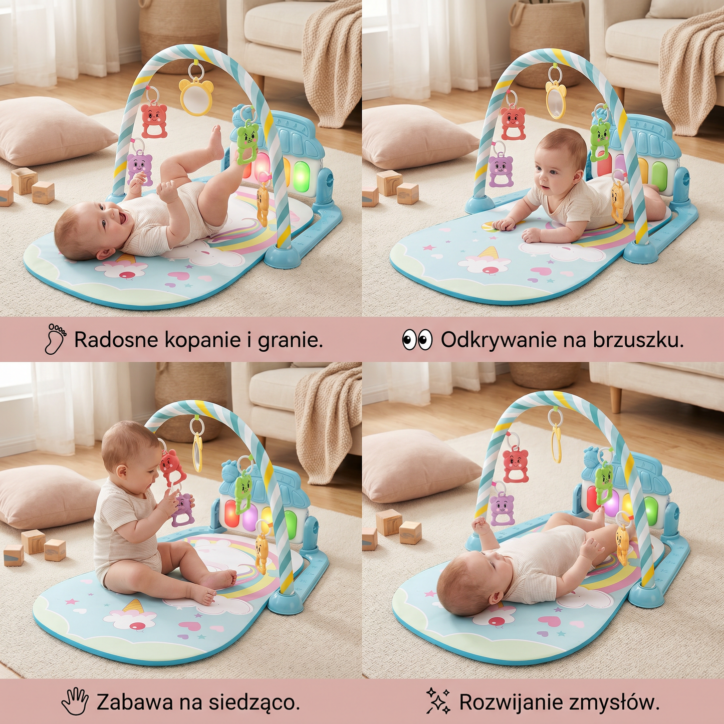 Interaktywne Baby-Pedal-Piano – Zabawka wspomagająca motorykę i sensorykę