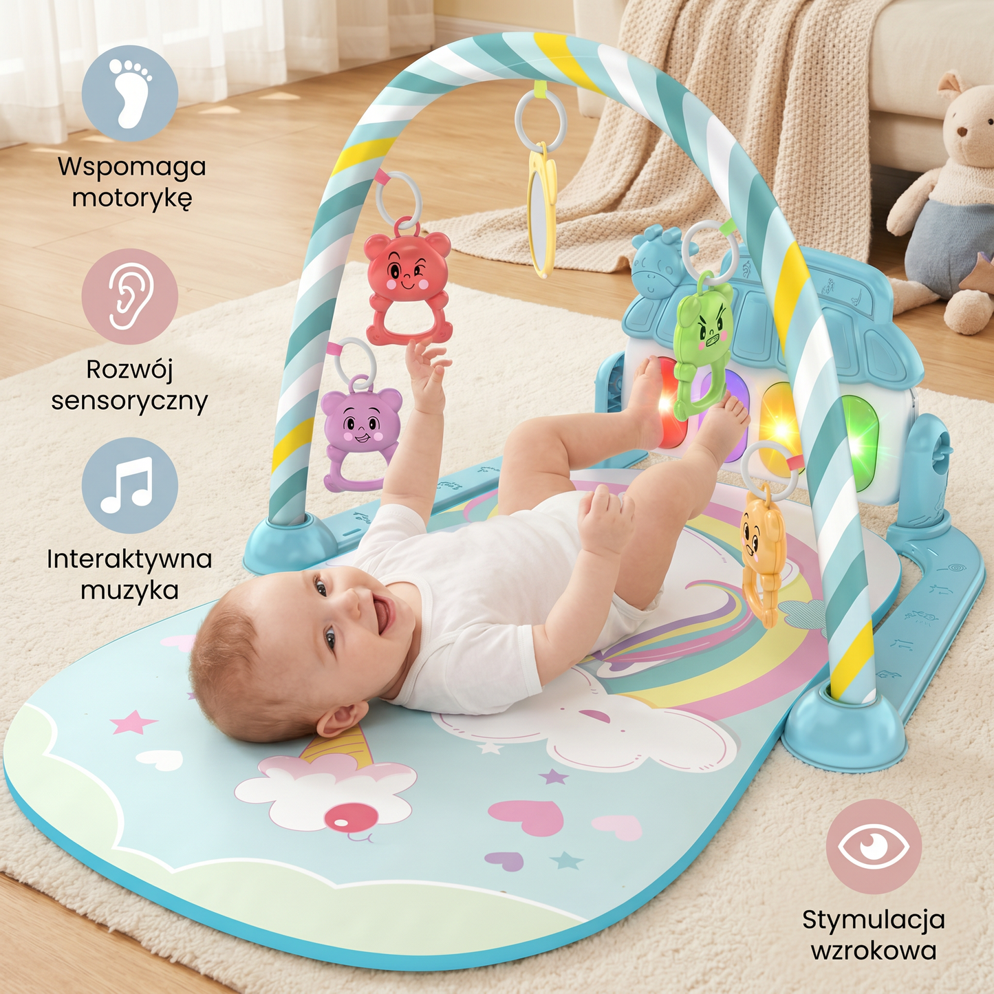 Interaktywne Baby-Pedal-Piano – Zabawka wspomagająca motorykę i sensorykę