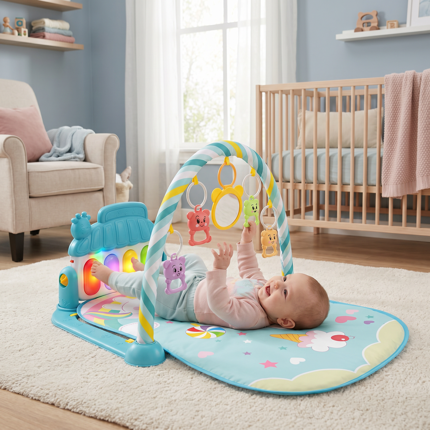 Interaktywne Baby-Pedal-Piano – Zabawka wspomagająca motorykę i sensorykę