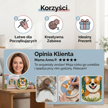 DIY Zestaw do Haftu z Igłą – Zestaw dla Początkujących z Pięknymi Wzorami