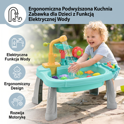 Ergonomiczna Podwyższona Kuchnia Zabawka dla Dzieci z Funkcją Elektrycznej Wody