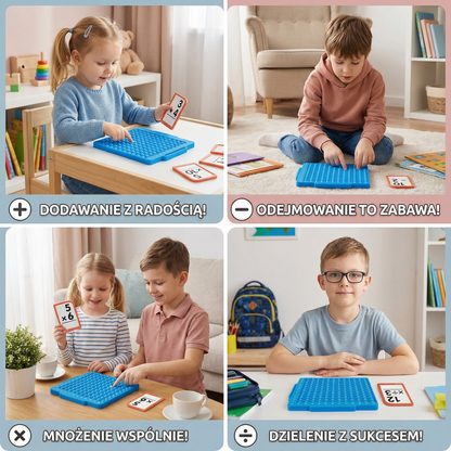 Zestaw Kart do Nauki Matematyki z Tablicą do Obliczeń – Dodawanie, Odejmowanie, Mnożenie i Dzielenie