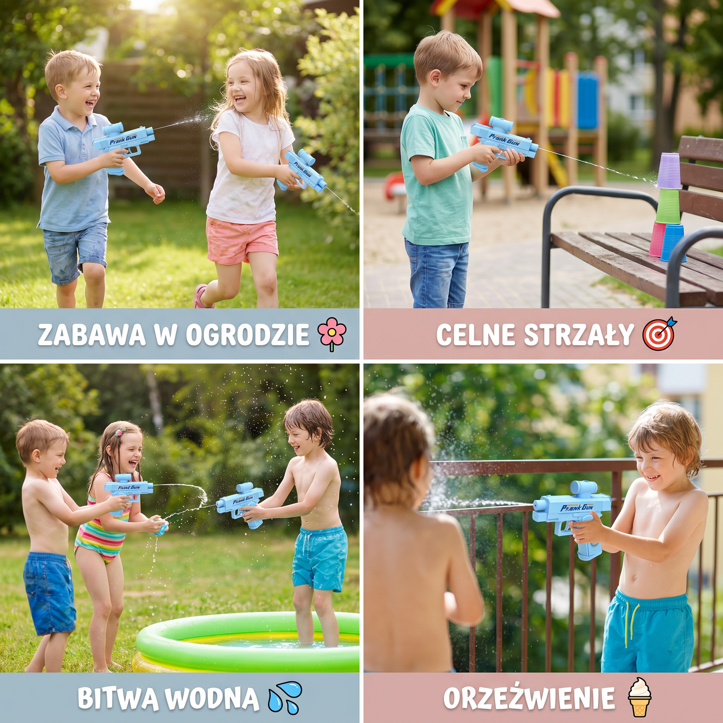 Dwustronny pistolet na wodę dla dzieci – mini zabawka do wodnej zabawy