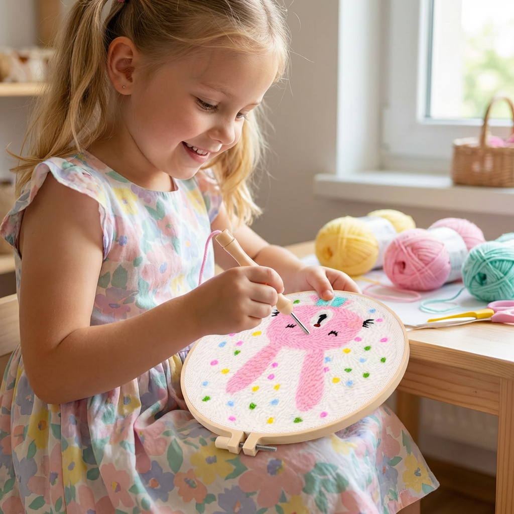 DIY Zestaw do Haftu z Igłą – Zestaw dla Początkujących z Pięknymi Wzorami