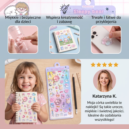 Naklejki 3D w kształcie łapek zwierząt – urocze, miękkie naklejki wypukłe dla dzieci
