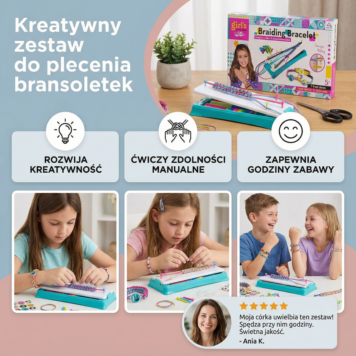 Kreatywny zestaw do plecenia bransoletek