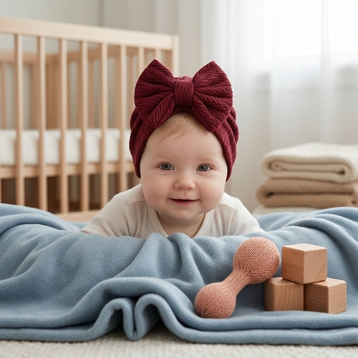 Miękki dzianinowy turban niemowlęcy z kokardką