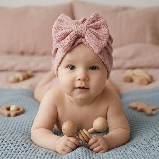 Miękki dzianinowy turban niemowlęcy z kokardką