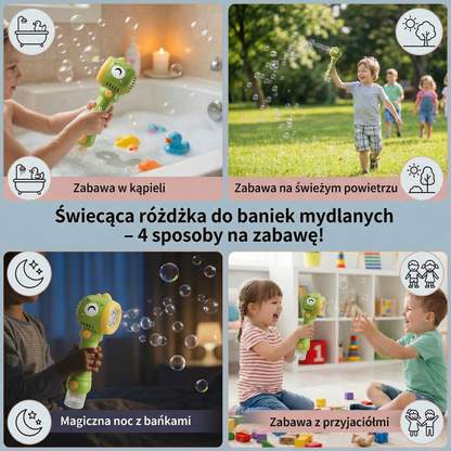 Świecąca różdżka do baniek mydlanych dla dzieci – automatyczna wytwornica baniek